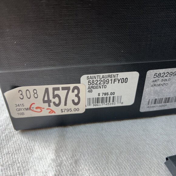 SAINT LAURENT Shoes Anja 85 Gray Metallic High Heel Pumps - Picture 7 of 12